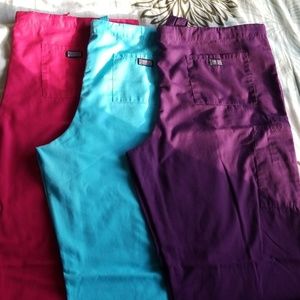 Unisex Drawstring Cargo Scrub Pants